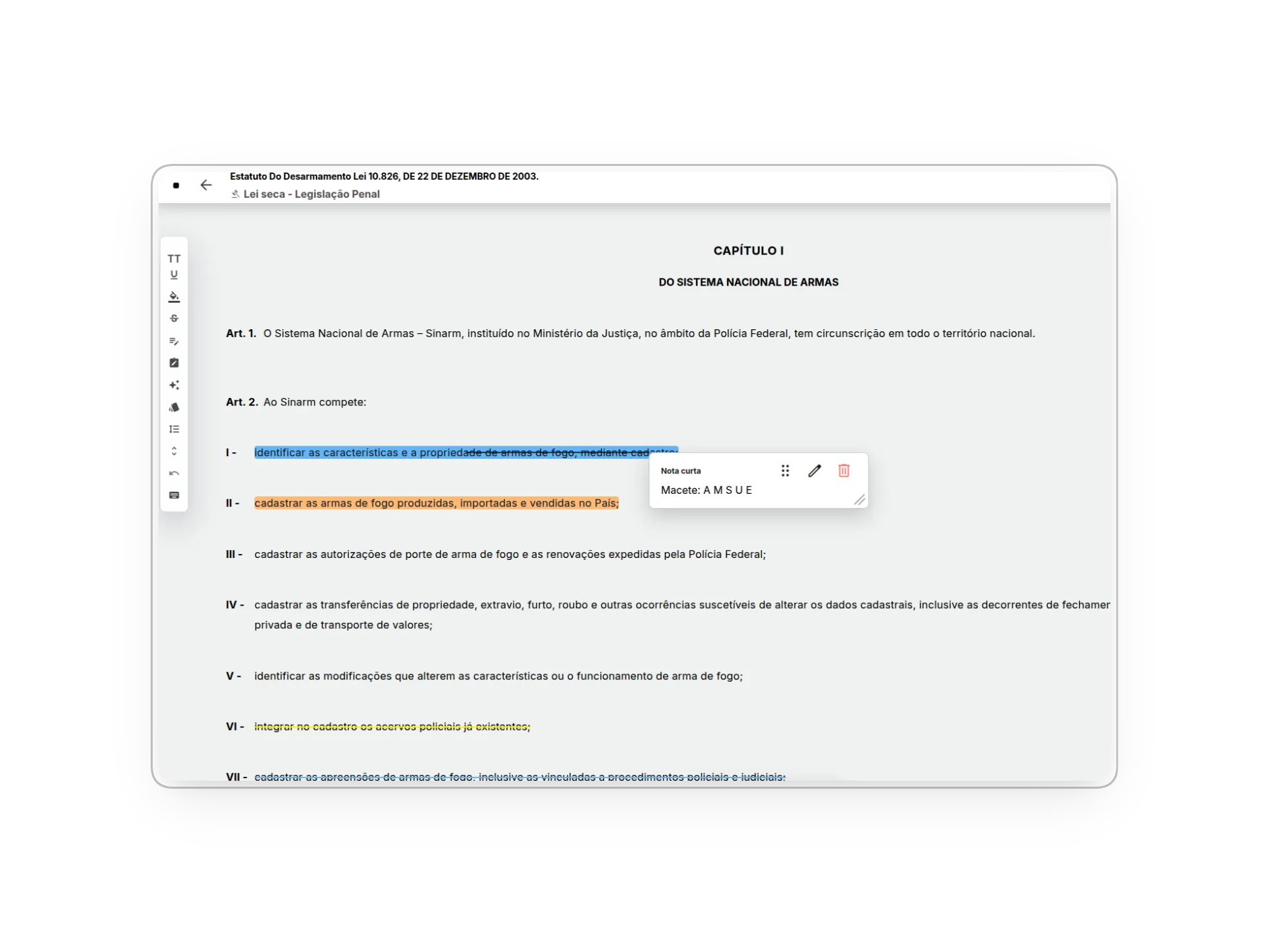 Leitura interativa da legislação na plataforma EstudaIA